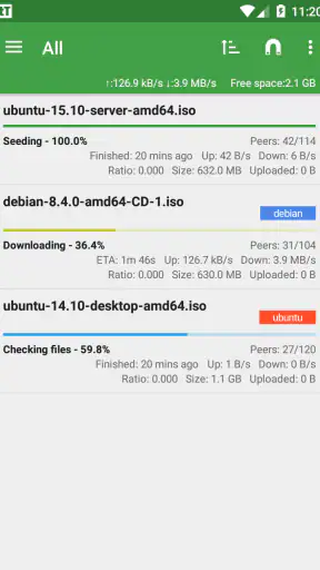 tTorrent screenshot
