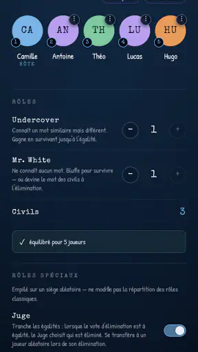 UnderCover & Mr White Party screenshot