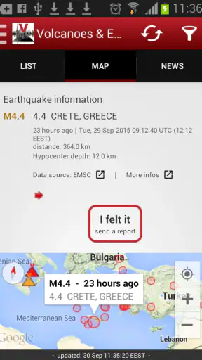 Volcanoes & Earthquakes screenshot