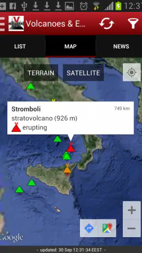 Volcanoes & Earthquakes screenshot