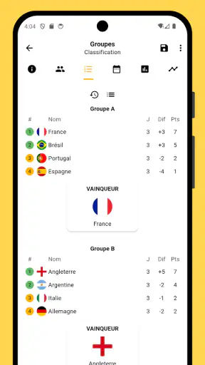 Winner - Organiser un tournoi screenshot
