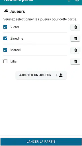 Yam's feuille de score screenshot