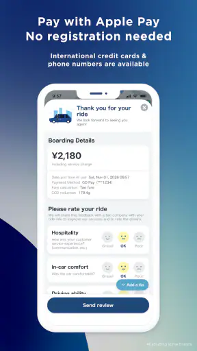 GO / Taxi app for Japan visit screenshot