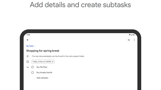 Google Tasks screenshot