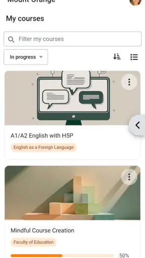 Moodle screenshot