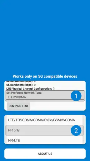 5G Only Network Mode screenshot