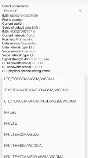 5G Only Network Mode screenshot