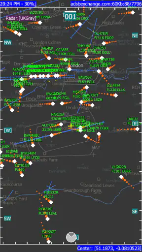 ADSB Flight Tracker screenshot