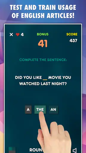 Articles Grammar Test screenshot