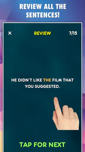 Articles Grammar Test screenshot