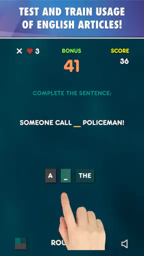 Articles Grammar Test screenshot