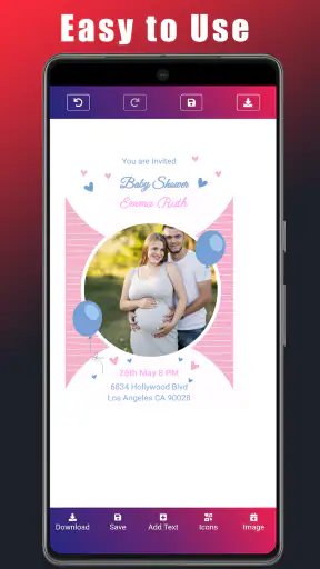 Baby Shower Invitation Card screenshot