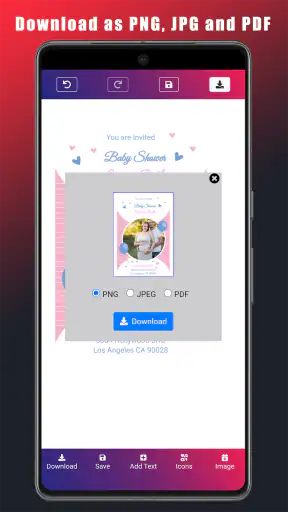 Baby Shower Invitation Card screenshot