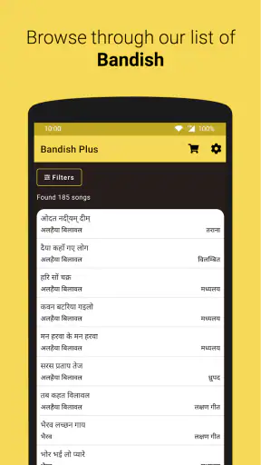 Bandish Plus - Raag Notation screenshot