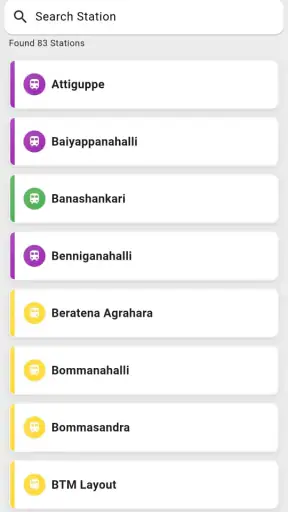 Bangalore Metro Route Map Fare screenshot