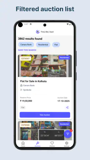 Bank auction & NPA properties screenshot