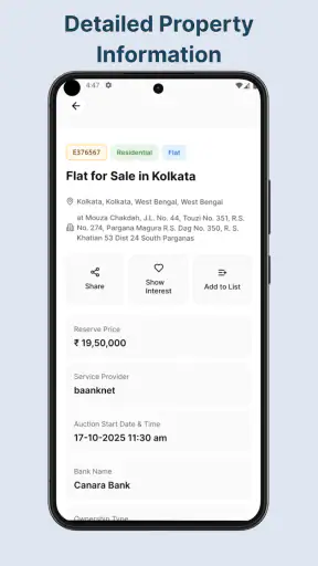 Bank auction & NPA properties screenshot