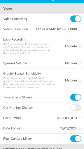 Blaupunkt IN Dash Cam screenshot