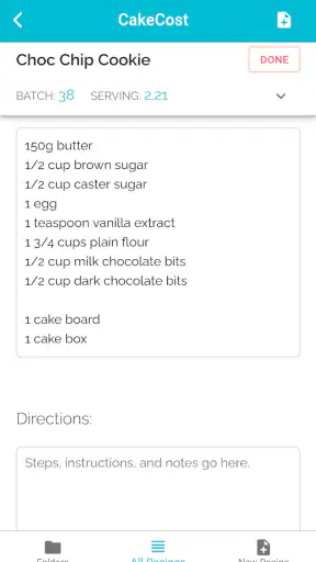 CakeCost screenshot