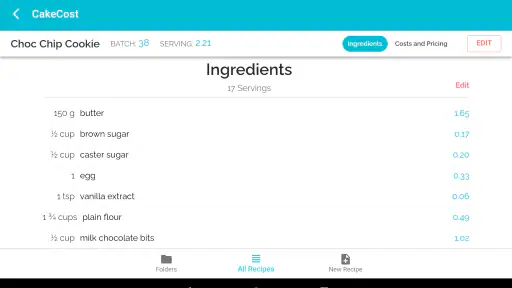CakeCost screenshot