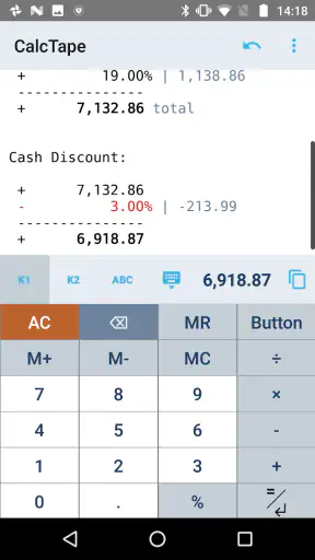 CalcTape Calculator with Tape screenshot