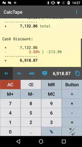 CalcTape Calculator with Tape screenshot