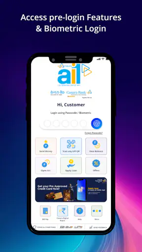 Canara ai1- Mobile Banking App screenshot