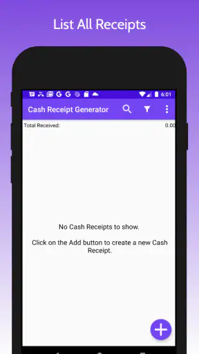 Cash Receipt Generator screenshot