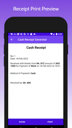 Cash Receipt Generator screenshot