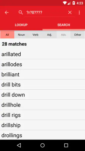 Chambers Dictionary screenshot