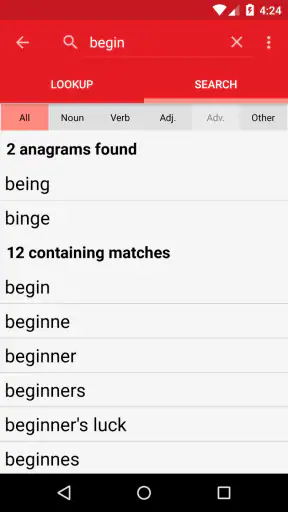 Chambers Dictionary screenshot
