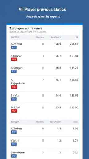 CricExpert -Fantasy prediction screenshot