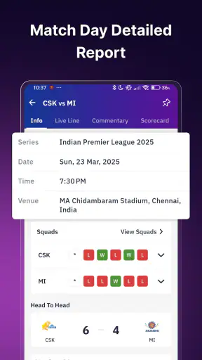 क्रिकेट लाइव स्कोर: लाइव लाइन screenshot