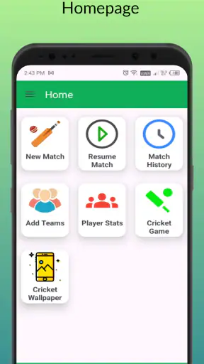 Cricket: Local match scorebook screenshot