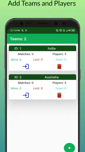 Cricket: Local match scorebook screenshot