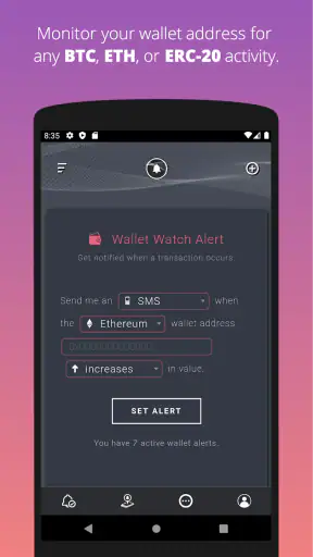 Cryptocurrency Alerting screenshot