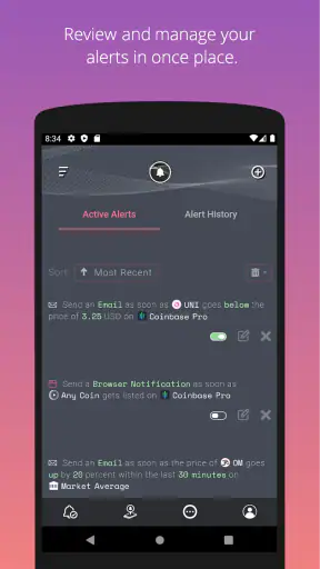 Cryptocurrency Alerting screenshot