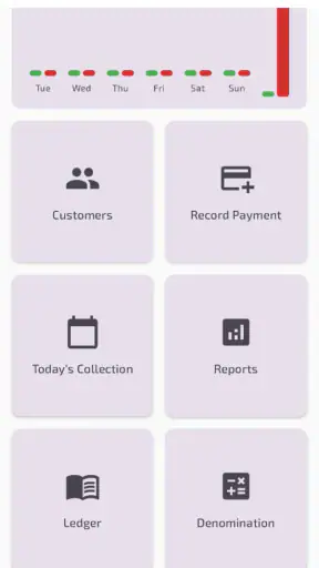 Daily weekly Cash Collections screenshot