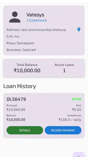 Daily weekly Cash Collections screenshot