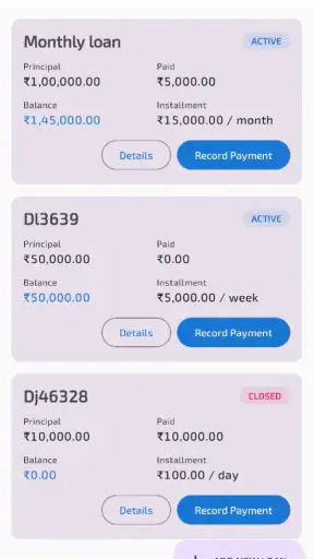 Daily weekly Cash Collections screenshot