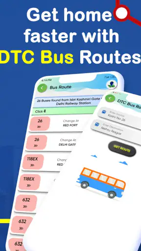Delhi Metro App Route Map, Bus screenshot