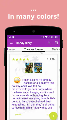Diary with lock password screenshot