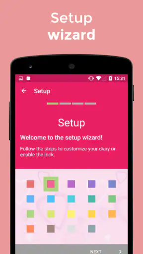 Diary with lock password screenshot