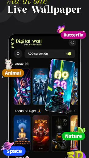 Digital Clock LWP & AOD screenshot