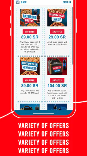 Domino's MENA screenshot