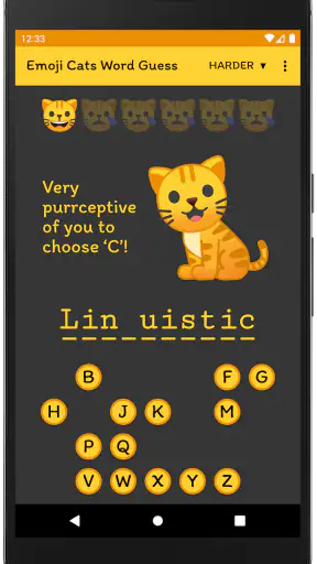 Emoji Cats Word Guess screenshot