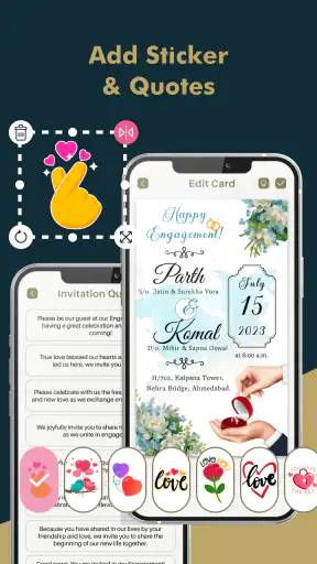 Engagement Card Maker & Design screenshot