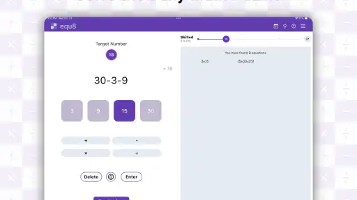 Equ8: Daily Math Puzzle screenshot