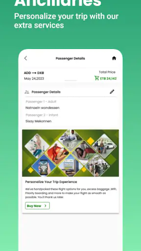 Ethiopian Airlines screenshot