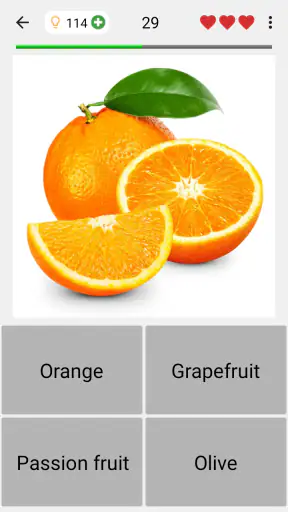 Fruit and Vegetables - Quiz screenshot